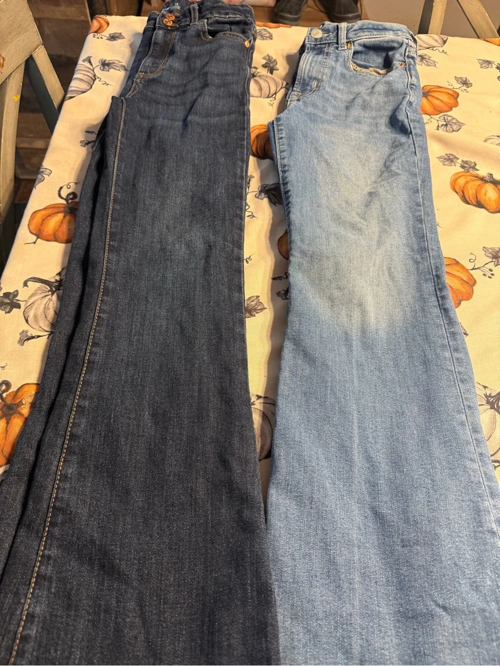 Girls youth gap jeans and a pair of Walmart -Pack Jeans — Dark Blue & Light Blue
